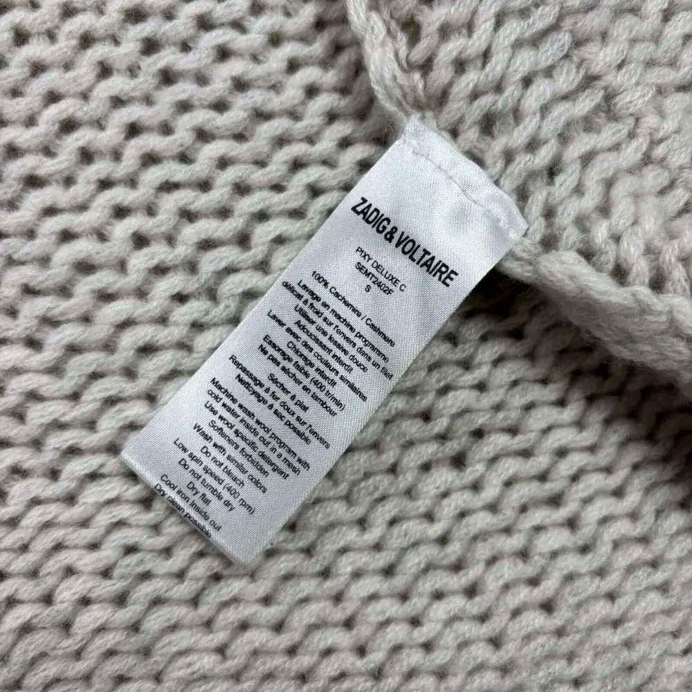Zadig & Voltaire Women's S Off White Pixy Deluxe Cardigan 100% Cashmere - Picture 4 of 5